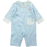 《秋冬春対応》(日本製) Pample Mousse(パンプルムース) 接結天竺ジャガード衿付きカバーオール 80cm/SA NO.DP-73507