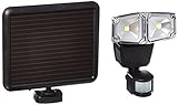 160-Degree Outdoor Black Dual Lamp Solar Motion Sensing Security Light with Advance LED Technology [