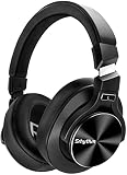 Srhythm NC75Pro ノイズキャンセリング ワイヤレスヘッドホン Bluetooth 5.0 オーバーイヤー型 ブルートゥースヘッドフォン 40時間音楽再生 マイク付き 急速充電 TV/PC/携帯用 メタルブラック