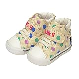 mikihouse Double_B/ミキハウスダブルB ドット柄セカンドベビーシューズ １４cm,アイボリー