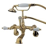 Kingston Brass CC55T2 Vintage Leg Tub Filler with Hand Shower, Polished Brass [並行輸入品]