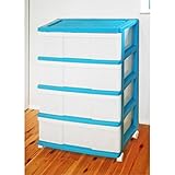 ワイド チェスト 収納ケース 4段 ターコイズグリーン MJ-W4-1PGR