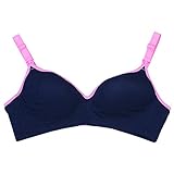 LUERME 妊婦 ブラジャー　Bra　授乳ブラ 産前 産後 授乳 マタニティ　コットン ノーワイヤー　授乳便利 (75C, ネイビー)