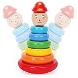 Little star Wooden Clown Puzzle Children Educational Toys Roly-poly Toy [並行輸入品]