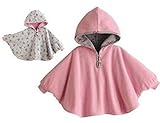 ベビー マント ポンチョ コート カーディガン ベビー服 キッズ 女の子 男の子 ( 80 - 90 cm , ピンク )
