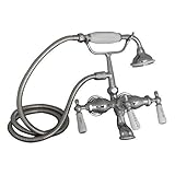 Barclay 4020-PL-CP Barclay Wall Mounted Tub Faucet with Hand Shower and Porcelain Handles [並行輸入品]