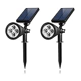 e-joy 2 Piece Solar Spot Light LED 180°Angle Adjustable Garden Decor Security Light Waterproof [並行輸入