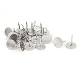 uxcell　押しピン　画鋲　ドアネイル　製図ピン　シルバートーン　メタル材質製　16mm　25枚入り