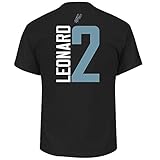 Kawhi Leonard San Antonio Spurs # 2 NBAメンズ垂直Player Tシャツ M ブラック