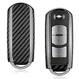 [T-carbon] マツダ用 キーケース キーカバー CX-5 CX-3 CX-8 MPV ロードスター ND5RC NDERC アクセラ アクセラスポーツ アクセラセダン 等に適用（シルバーブラック）