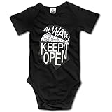 赤ちゃん&ベビー服 Always Keep It Open 芸術 英字 おもしろ 半袖ロンパース 夏 女の子 男の子 24 Months ブラック