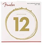 Fender アコースティックギター弦 80/20 Bronze Acoustic Strings, Ball End, 70L .012-.052 ライト