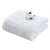 MIUSE　ガーゼケット　６重　ベビーブランケット　１０５＊１０５　タオルケット　おくるみ　柔らかい肌さわり　バスタオル　保温性　吸水 (一枚)