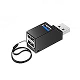 USBハブ 3ポート 超小型 USB3.0＋USB2.0コンボハブ バスパワー ポート拡張 usbハブ USBポート 高速 軽量 携帯便利 (ブラック)