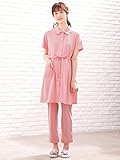 犬印本舗 fairy フェアリー マタニティ パジャマ 授乳しやすい カットソー 半袖 丸衿 ナイティ 産前 産後 妊婦服 入院 前開き セット商品 M～L ピンク