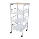 E-WIN 折りたたみ引き出しラック 4段 オープンラック スチールラック オフィス キッチン ホワイト 白 T4-WH