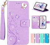 OPPO A5 5G 用のケース 手帳型 オッポa5 5g ケースOPG06 チャーム かわいい おしゃれ ストラップ付カード入れ収納 スタンド機能 マグネット式 TPU スマホケースカバー ライトパープル