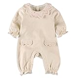 Baby Nest ベビー服 ロンパース カバーオール 王子様 お姫様 男の子 女の子 長袖 コットン100% アプリコット 18-24M