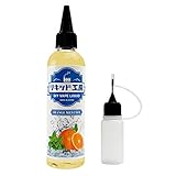 プルプラ 国産 電子タバコリキッド VAPE(ベイプ)リキッド 大容量 120ml 日本ハッカ使用 便利な目盛付きボトル ニードルボトル 10ml付き (オレンジメンソール)