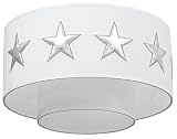 Taftan Ceiling Lampshade Stars Silver (35 cm, White) by Taftan