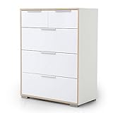 チェスト 北欧 デンマーク 箪笥 タンス 収納 棚 引き出し 幅78.5cm スライドレール ホワイト×オーク