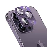 Apapeyaレンズカバー iPhone 14 Pro/iPhone 14 Pro Max用カメラフィルム レンズ保護フィルム アルミ合金一体製 鎧のパターン仕様 14proレンズ保護ケース 9H硬度保護性高い キズ防止 AR高透ガラス 防爆裂 露出オーバー防止（パープル）