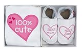 【英国製カーフレザーベビーシューズ】《100%キュート　靴とTシャツギフトセット　100% Cute Shoe and T.Shirt gift Set》 (S)