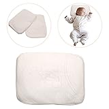 Amerzam ベビー枕 ベビーまくら 新生児枕 向き癖防止枕 壁防止枕 こども用枕 100%天然ラテックス 絶壁頭 斜頭 寝姿を矯正 通気性抜群 汗とり 快眠 寝ハゲ対策 出産祝い カバー付き 男女