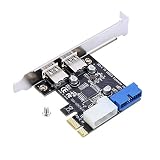 PCI-E To USB3.0 拡張ボード Bewinner USB3.0拡張カードアダプタへ USB3.0増設ボード 5 Gbps転送速度 フロント19PINインタフェース付き