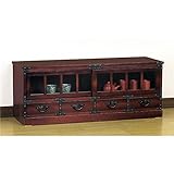 インテリア 家具 便利 おしゃれ 民芸調ローボード(テレビ台/テレビボード) 木製(桐) 幅100cm 【完成品】