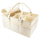 おむつストッカー オムツ収納 バッグ オムツ収納ケース 【改良版】ふた付き 大容量 取り 外せハンドル 多機能 折りたたみ ベビー 収納ボッ