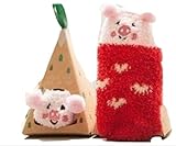 (pkpohs) 可愛すぎる　アニマル ベビー ソックス ギフトボックス付 靴下 すべり止め 動物 赤ちゃん (ぶた)