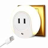 Baby Night Light with自動Dusk to DawnモーションセンサーウォールライトデュアルUSBウォールプレート充電器