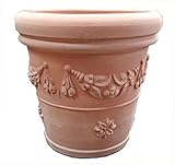 イタリア製テラコッタ鉢 デコレイトポット 外径45cm ／植木鉢