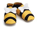 【英国製カーフレザーベビーシューズ】≪ミツバチbee  yellow Sサイズ≫
