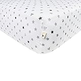 Burt's Bees Baby Jersey Fitted Crib Sheet, Star