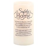 安全にホームメモリQuoteバニラwithブラックスクリプト4 x 6樹脂ストーンLED Flameless Candle