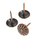 100個入り 菊パターンくぎ 装飾釘 アンティーク家具タックリベット ヴィンテージ スタイル 赤ブロンズ