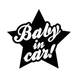 星型 Baby in car カッティング ステッカー ブラック 黒