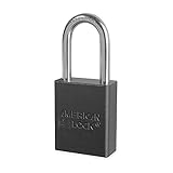 Americanロック色分けされた南京錠 – keyed-different – 1 – 1 / 2 "シャックル – ブラック – ブラック – Lot of 6