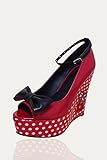 Banned Apparel - Red Cherry Open Toe Wedge 5