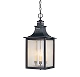 Savoy House Lighting 5-256-25 Monte Grande Collection 3-Light Outdoor Hanging Entry Lantern, Slate F