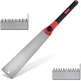 Meichoon Japanese Style Hand Saw - Double Edge Pull Saw Interchangeable Flush Cut Saw 12.5 Inch Flexible Blade Handsaw for Wo