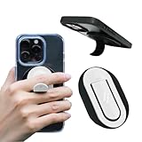 CARZEL(カーゼル) スマホスタンド スマホグリップ Mafsafe シリコンスマホスタンド iPhone 15/14/13/12シリーズ対応 薄型軽量 車用 落下防止ハンドグリップ スマホリング 強力磁力 マグネット 車載ホルダー (ホワイト)