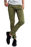 [インプローブス] チノパン ストレッチ スリム スキニー カラーパンツ メンズ オリーブ M