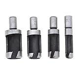 4ピースプラグカッタードリルビットセットパワーツール1/4 "3/8" 1/2 "5/8"大工木工木材プラグカッター切削工具ドリルビットセット