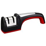 Newtion 包丁研ぎ器 シャープナー 二段階ナイフシャープナー ダイヤモンド 砥石 簡単安全使用 ステンレス鋼 ホームキッチン用 (レッド)