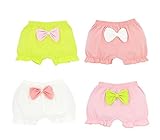 Ainial　ショーツ　ベビー　赤ちゃん　女の子　子供ショーツ　下着　キッズ　ガールズ　綿　可愛い　リボン　フリル　インナー　肌着　日替わり　女児用　ブリーフ　ボクサー　無地　快適　4枚セット