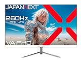 JAPANNEXT 24.5インチ ゲーミングモニター 260Hz 1ms フルHD 1920x1080解像度 VA パネル ディスプレイ (HDMI/DisplayPort/VESA対応/ブルーライトカット / 視野角178°) JN-V245FHDR260-W