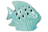 Urban Trends Collection 12973 6 Piece Ceramic Gloss Light Blue Fish Figurine with Fish Scale Shaped 
